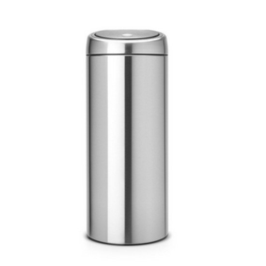 Brabantia Touch Bin, 30L Rond Plastique, Acier inoxydable