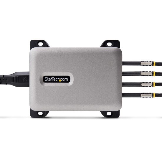 StarTech.com Chargeur USB-C Multi-Appareils à 4 Ports, 240 W au Total, Port Unique 140 W EPR, PD 3.1, Ports de Verrouillage à Vis, Salles de Réunion, Support Inclus pour le Montage en Surface