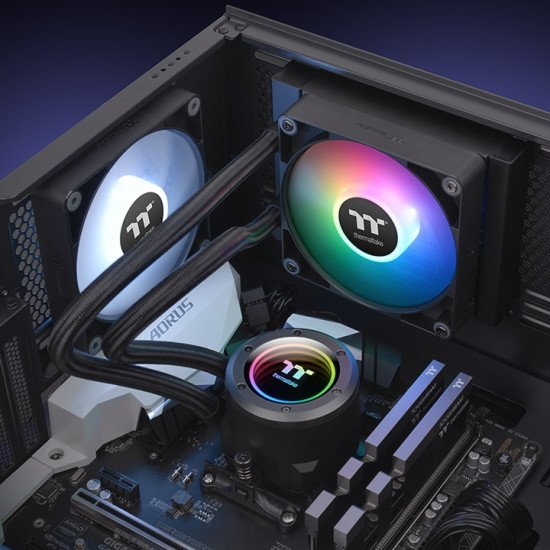 Thermaltake TH120 Processeur Refroidisseur de liquide tout-en-un 12 cm Noir 1 pièce(s)