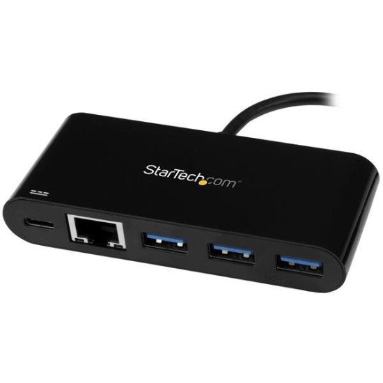 StarTech.com HB30C3AGEPD Hub USB 3.0 à 3 ports avec Gigabit Ethernet et Power Delivery - USB-C