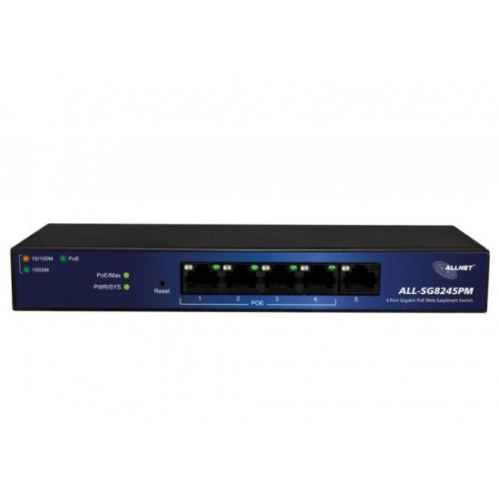 ALLNET ALL-SG8245PM commutateur réseau Géré L2 Gigabit Ethernet (10/100/1000) Connexion Ethernet POE Noir