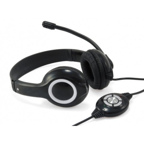 Conceptronic CCHATSTARU2B écouteur/casque Avec fil Arceau Appels/Musique USB Type-A Noir, Rouge