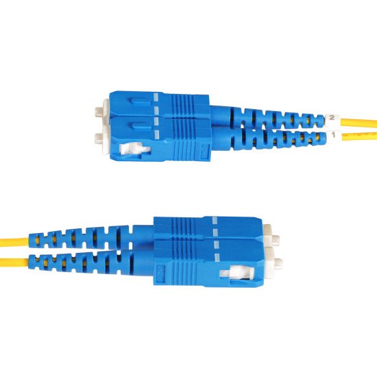 StarTech.com Câble Fibre Optique de 30m Duplex Monomode LC vers SC(UPC) OS2, 9/125µm, 100G, Cordon Fibre Optique, Insensible à la Courbure, Faible Perte d'Insertion, Cordon Patch Fibre LSZH