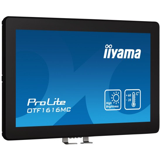 iiyama OTF1616MC-B1 affichage de messages Écran plat de signalisation numérique 39,6 cm (15.6") LCD 1100 cd/m² Full HD Noir Écran tactile