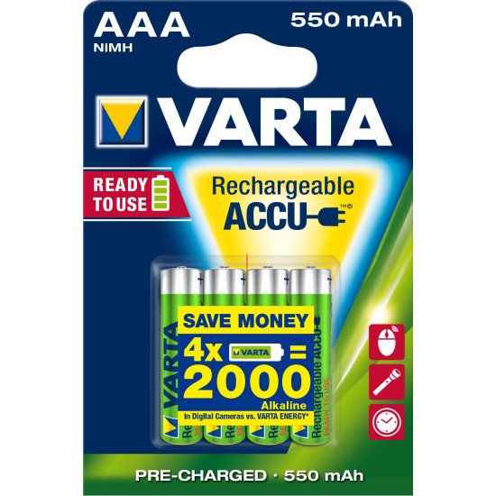 Varta Ready2Use HR03 4pcs Batterie rechargeable AAA Hybrides nickel-métal (NiMH)