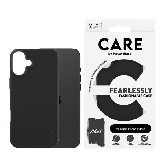 PanzerGlass CARE by PG BLK iPhone16 6.7 coque de protection pour téléphones portables Housse Transparent