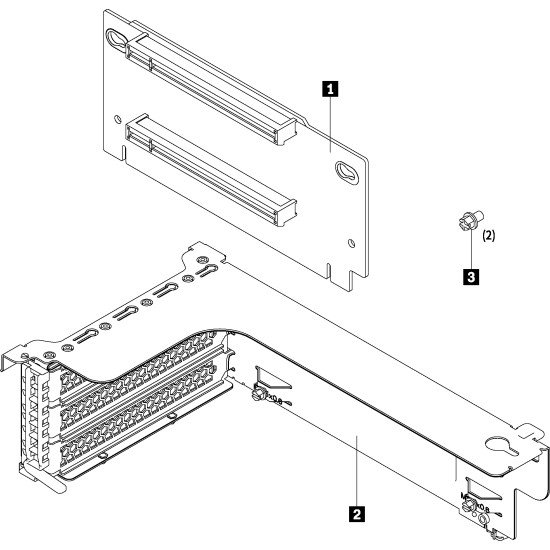 Lenovo ThinkSystem SR550/SR590/SR650 x16/x8 PCIe FH Riser 1 Kit Kit de montage