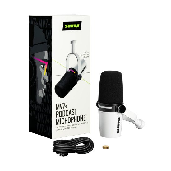 Shure MV7+-W microphone Blanc Microphone de studio