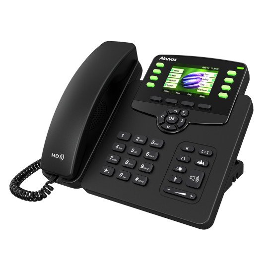 Akuvox SP-R63G téléphone fixe Noir 3 lignes TFT