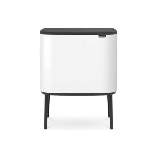 Brabantia 313523 poubelle 33 L Rectangulaire Acier inoxydable Noir, Blanc