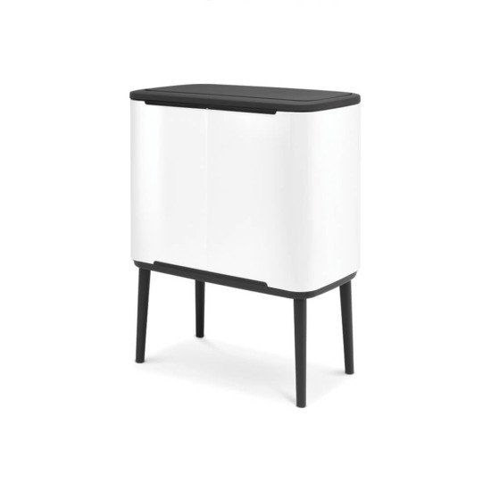 Brabantia 313523 poubelle 33 L Rectangulaire Acier inoxydable Noir, Blanc