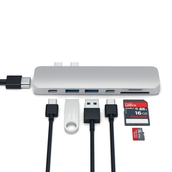 Satechi ST-CMBPS station d'accueil USB 3.2 Gen 1 (3.1 Gen 1) Type-C Argent