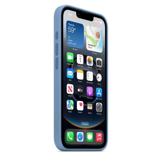 Apple Coque en silicone pour iPhone 16e – Bleu d'hiver