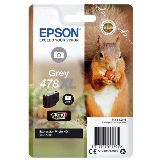 Epson Singlepack Grey 478XL Claria Photo HD Ink