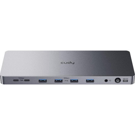 Cudy CS700 station d'accueil Avec fil USB 3.2 Gen 2 (3.1 Gen 2) Type-C Gris