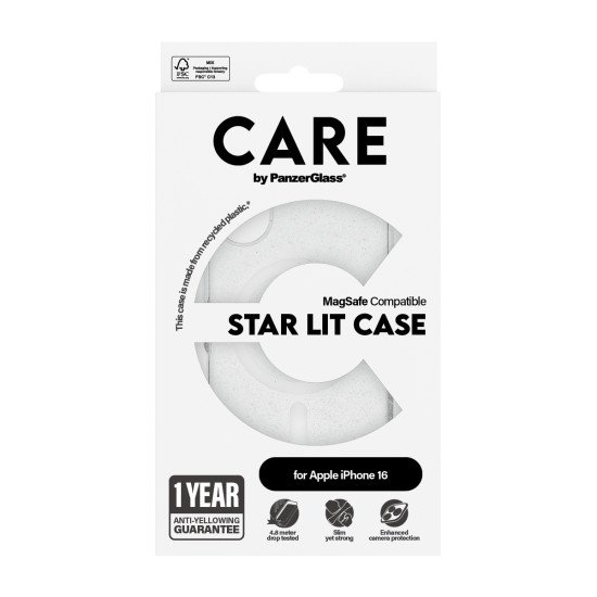 PanzerGlass CARE by PG White MagS iPhone16 6.1 coque de protection pour téléphones portables Housse Transparent