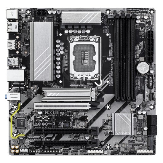 GIGABYTE B860M DS3H Carte mère - Processeurs Intel Core Ultra, VRM 5+1+2+1 phases, jusqu'à 9066MHz DDR5, 1xPCIe 5.0 + 1xPCIe 4.0 M.2, LAN 2,5 GbE, USB 3.2 Gen 2