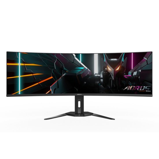 GIGABYTE Moniteur de jeu incurvé CO49DQ OLED - 5120x1440 (DQHD), 1800R, 144Hz, 0,03 ms, KVM, FreeSync Premium Pro, HDMI 2.1