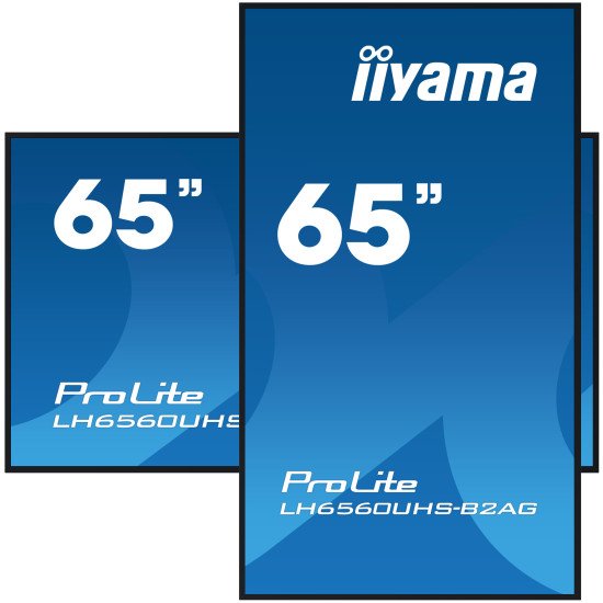 iiyama LH6560UHS-B2AG affichage de messages Carte A numérique 165,1 cm (65") LED Wifi 500 cd/m² 4K Ultra HD Noir Intégré dans le processeur Android 11 24/7