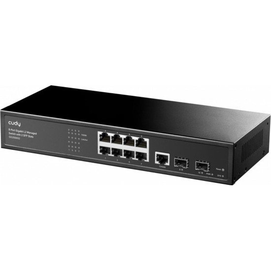 Cudy GS2008S2 commutateur réseau Géré L2 Gigabit Ethernet (10/100/1000) 1U Noir