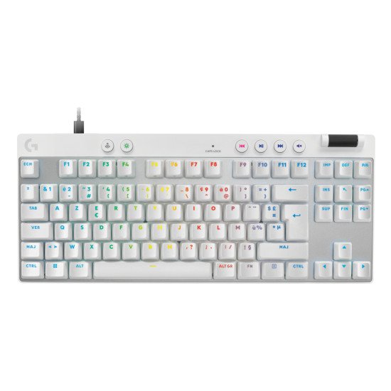 Logitech G PRO X TKL RAPID clavier Jouer USB AZERTY Français Blanc