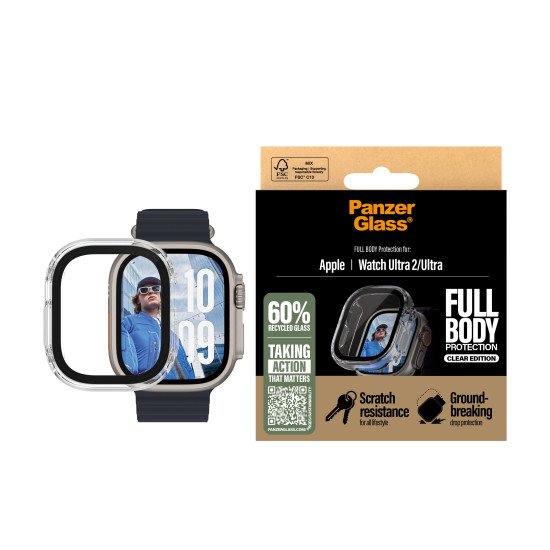 PanzerGlass PG Scrn Snap FB TP Watch Ultra 2024 Transparent Polyéthylène téréphthalate (PET)