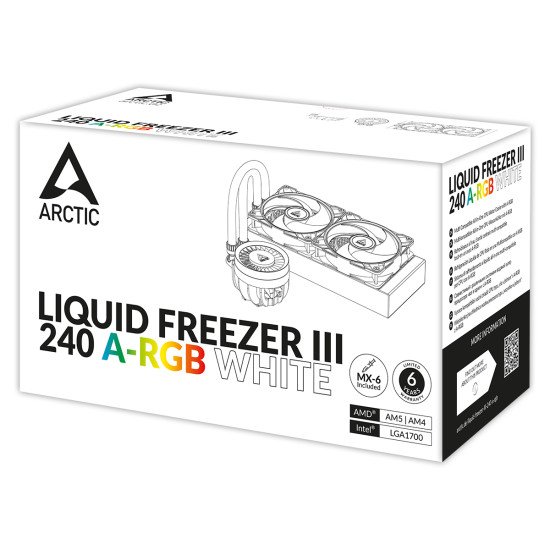 ARCTIC Liquid Freezer III 240 A-RGB Processeur Refroidisseur de liquide tout-en-un 12 cm Blanc 1 pièce(s)