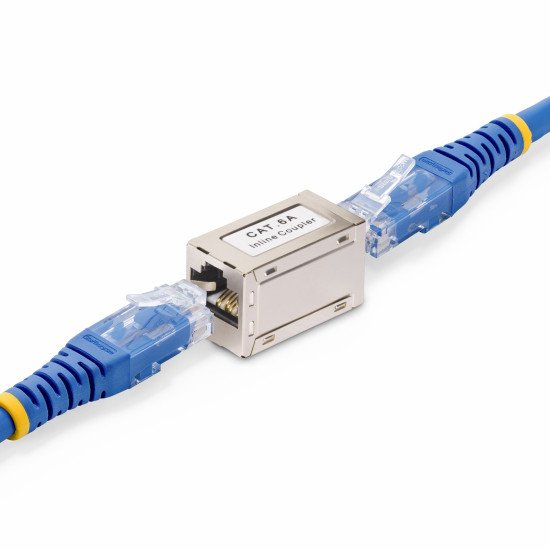 StarTech.com Coupleur RJ45 Blindé, Coupleur en Ligne Cat6a, Coupleur RJ45 Femelle vers Femelle (F/F) Brochage T568B, Extension de Câble Ethernet Blindé