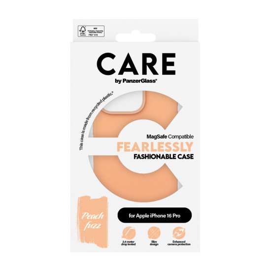 PanzerGlass CARE by PG Peachy MagS iPhone16 6.3 Pro coque de protection pour téléphones portables Housse Transparent