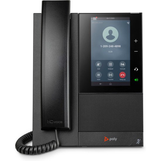 POLY Téléphone multimédia professionnel CCX 500 avec Open SIP et compatible PoE