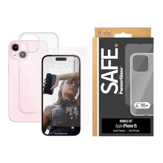 PanzerGlass SAFE. 2-in-1-Pack iPhone 2023 iPhone 6.1 Protection d'écran transparent Apple 1 pièce(s)