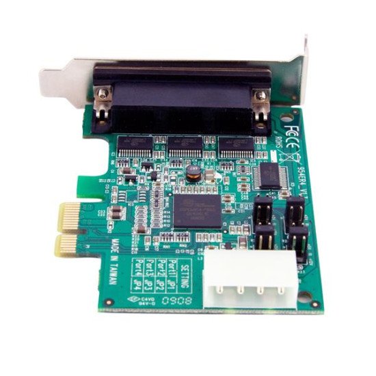 StarTech.com Carte série PCI Express RS232 à support natif, faible encombrement 4 ports avec UART 16950