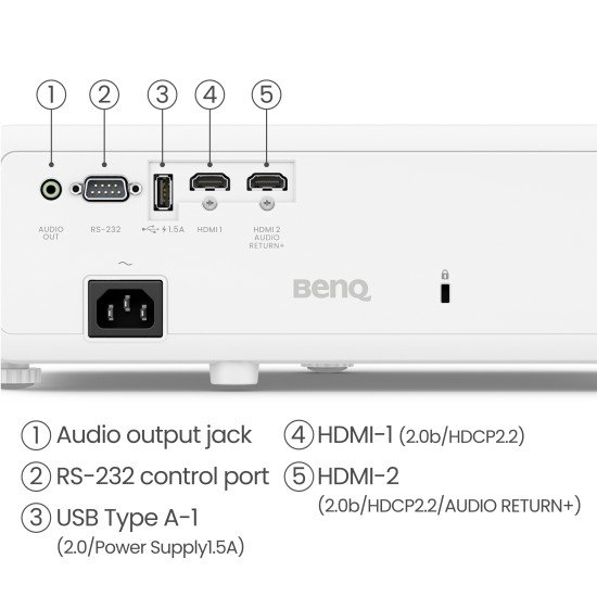 BenQ TK710 vidéo-projecteur Projecteur à focale standard 3200 ANSI lumens DLP UHD 4K (3840x2160) Compatibilité 3D Noir, Blanc