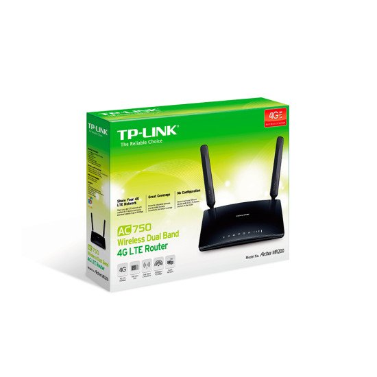 TP-LINK Archer MR200 routeur sans fil Bi-bande (2,4 GHz / 5 GHz) Fast Ethernet 3G 4G Noir