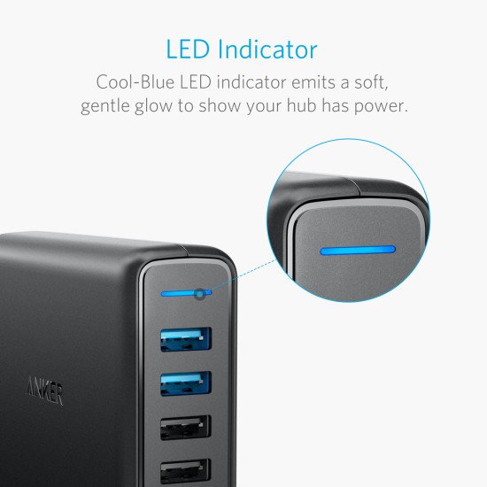 Anker PowerPort Speed 5 Universel Noir Secteur Intérieure