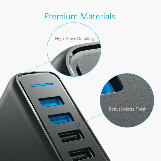 Anker PowerPort Speed 5 Universel Noir Secteur Intérieure