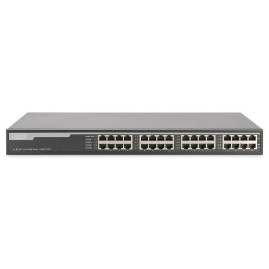 Digitus DN-95116 commutateur réseau Gigabit Ethernet (10/100/1000) Gris 1U Connexion Ethernet, supportant l'alimentation via ce port (PoE)