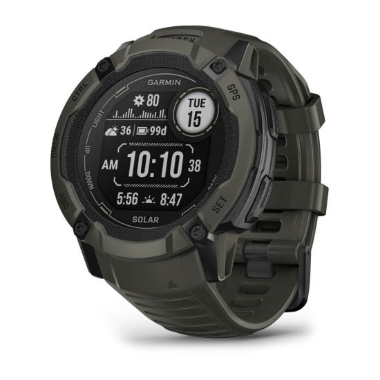 Garmin Instinct 2X Solar 2,79 cm (1.1") MIP 50 mm Numérique 176 x 176 pixels Écran tactile Vert GPS (satellite)