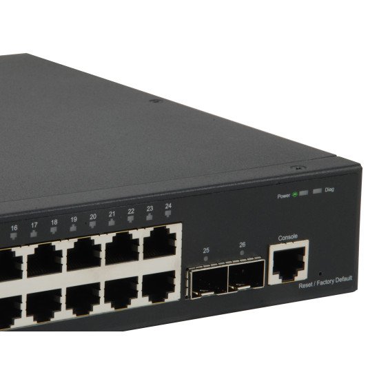 LevelOne GTL-2661 commutateur réseau Géré L2 Gigabit Ethernet (10/100/1000) Noir