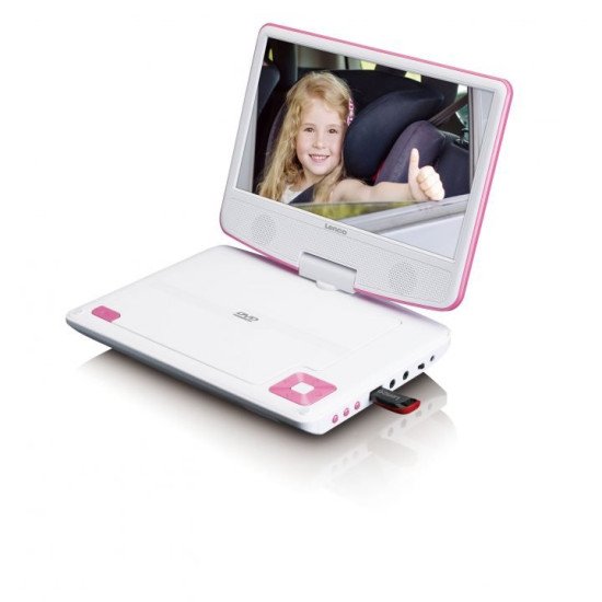 Lenco DVP-910 Lecteur DVD portable Convertible 22,9 cm (9") Noir, Rose