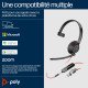 POLY Micro-casque monaural USB-C Blackwire 5210 + prise 3,5 mm + adaptateur USB-C/A (lot)