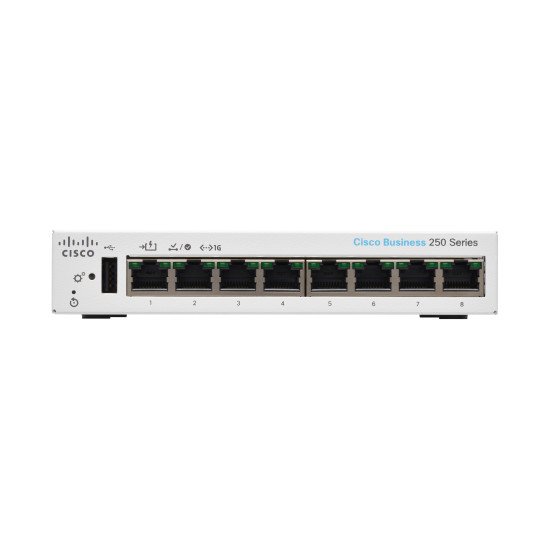 Cisco CBS250-8T-D-UK commutateur réseau Géré L3 Gigabit Ethernet (10/100/1000) Connexion Ethernet POE Gris