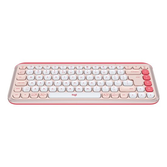 Logitech POP Icon Keys clavier Universel Bluetooth QWERTY US International Rose, Blanc