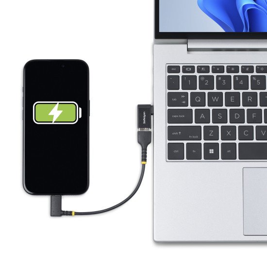 StarTech.com Adaptateur USB-C vers USB-A, Coudé à Droite, USB 5Gbps, 3A, Convertisseur USB-C Mâle vers USB-A Femelle, Boîtier Métallique Durable - Compatible Thunderbolt