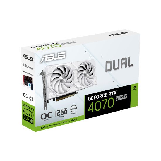 ASUS Dual -RTX4070S-O12G-EVO-WHITE NVIDIA GeForce RTX 4070 SUPER 12 Go GDDR6X