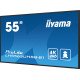 iiyama LH5565UHSB-B1 affichage de messages En forme de kiosk 138,7 cm (54.6") LED Wifi 800 cd/m² 4K Ultra HD Noir Intégré dans le processeur Android 11 24/7