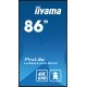 iiyama LH8664UHS-B2AG affichage de messages Écran plat de signalisation numérique 2,18 m (86") Wifi 500 cd/m² 4K Ultra HD Noir Intégré dans le processeur Android 24/7