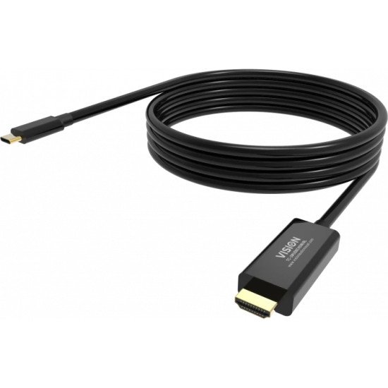 Vision TC 2MUSBCDP8K/BL câble DisplayPort 2 m USB Type-C Noir