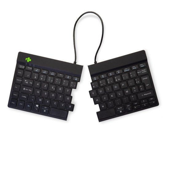 R-Go Tools Clavier ergonomique R-Go Split Break avec logiciel de pause, clavier ergonomique divisé, AZERTY (FR), bluetooth, noir