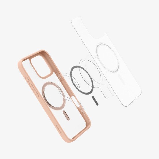 Spigen Ultra Hybrid (MagFit) coque de protection pour téléphones portables 17,5 cm (6.9") Housse Rose, Transparent